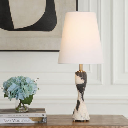 Black and White Marble Buffet Lamp