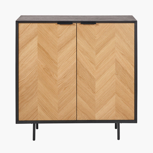 Chevron Two-Door Bar Cabinet