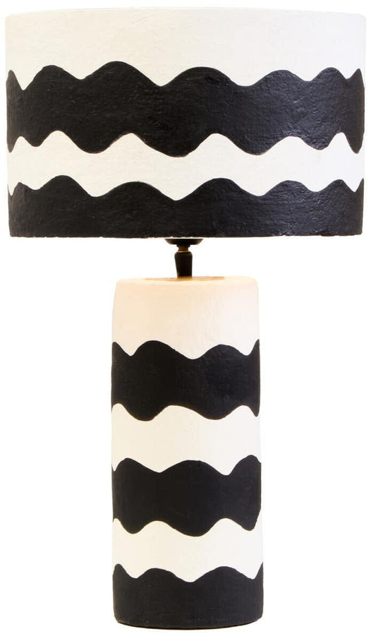 Black and White Striped Table Lamp