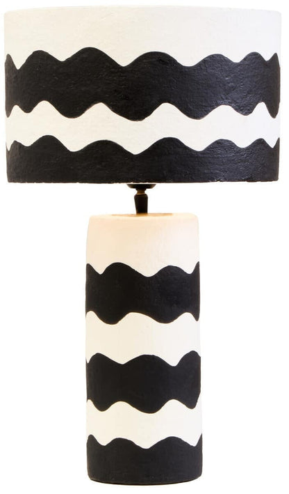 Black and White Striped Table Lamp