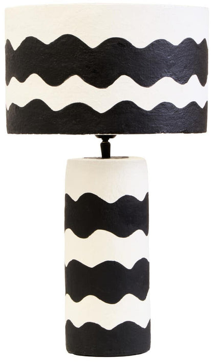 Black and White Striped Table Lamp
