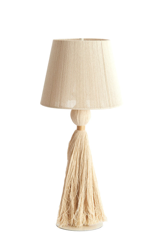 Cream and Natural Table Lamp, Tall