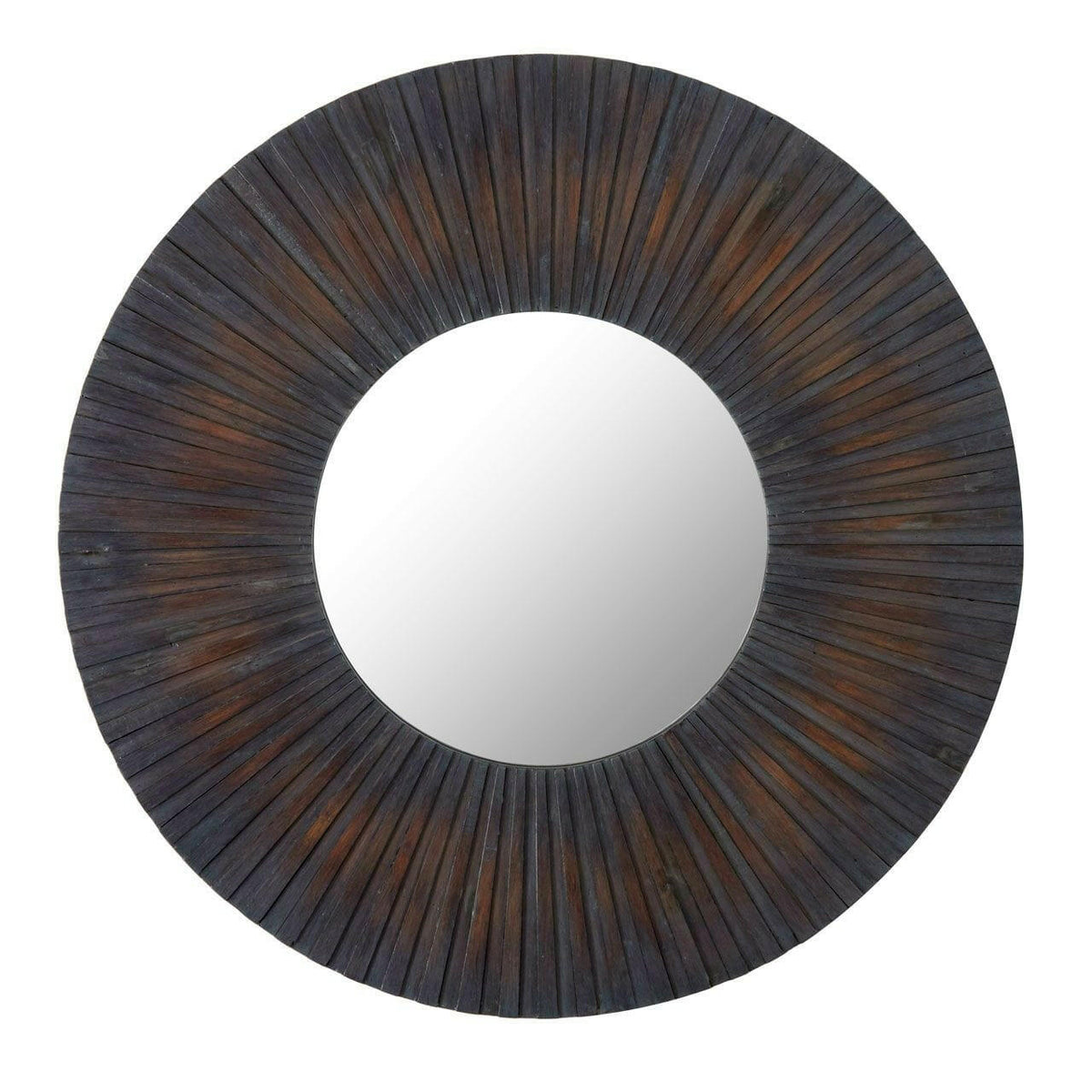 Antique Wood Wall Mirror on a white background