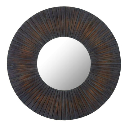 Antique Wood Wall Mirror on a white background
