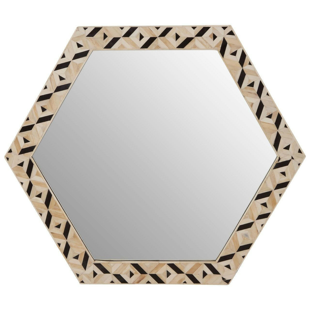 Hexagonal Wall Mirror on a white background