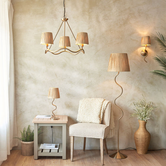 Three-Light Brushed Brass Pendant