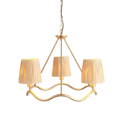 Three-Light Brushed Brass Pendant