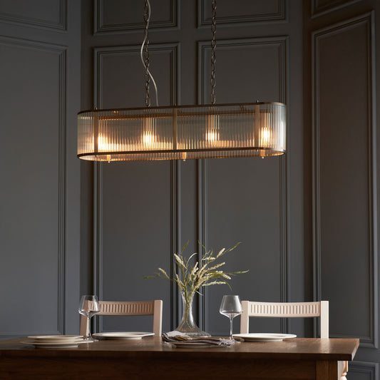 Four-Light Antique Brass Pendant