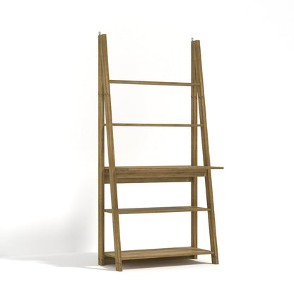 Oak-Look Ladder Bookcase