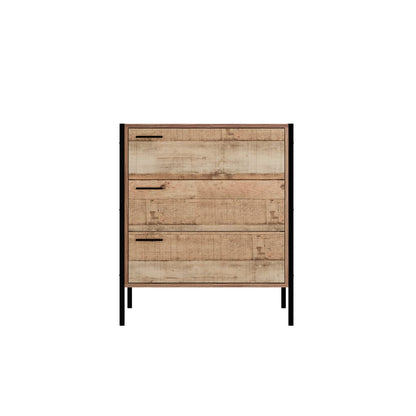 Distressed Oak-Look Bedside Cabinet