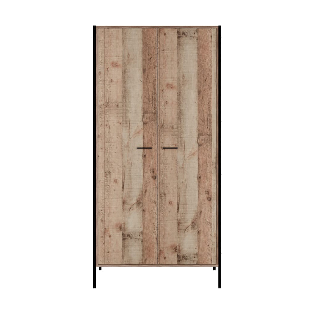 Distressed Oak-Look Bedside Cabinet