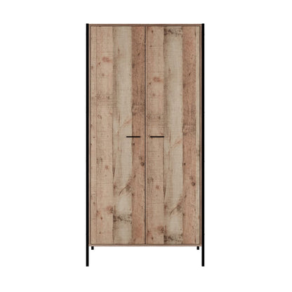 Distressed Oak-Look Bedside Cabinet
