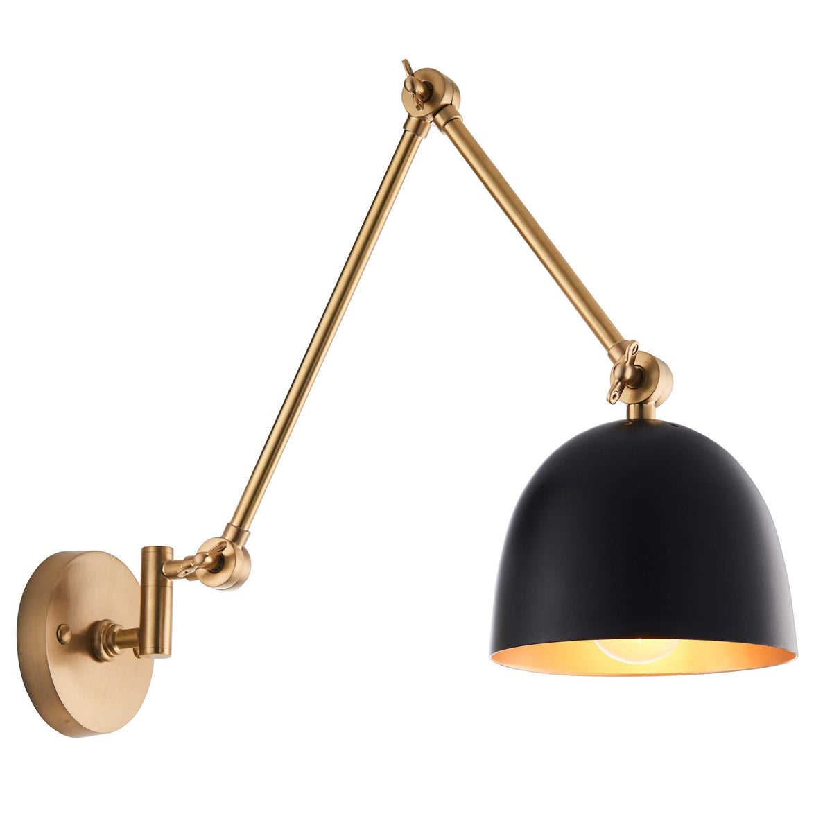 Antique Brass and Black Wall Light