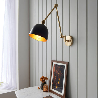 Antique Brass and Black Wall Light