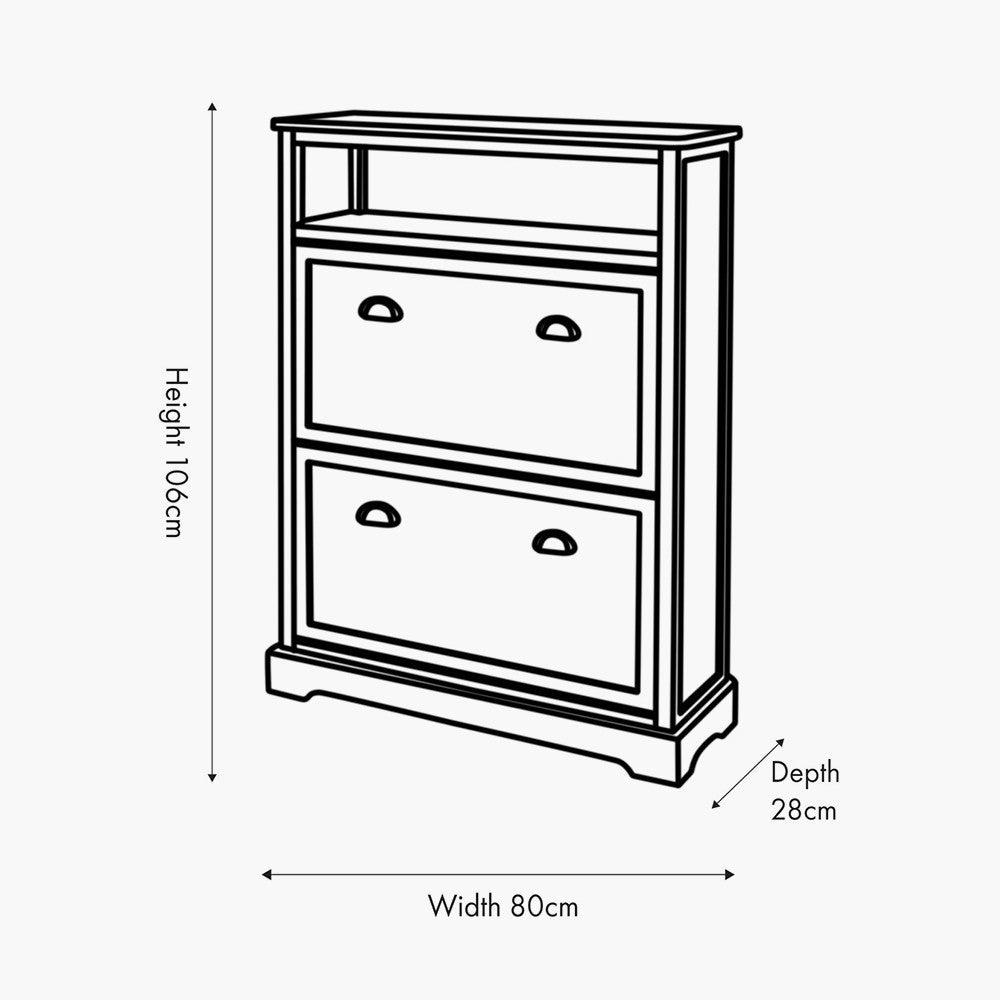 Linen Pine Shoe Storage Cabinet