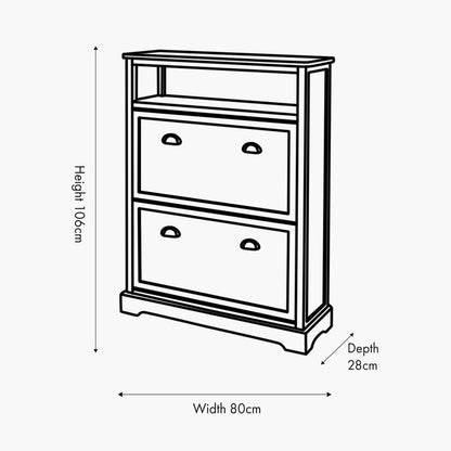 Linen Pine Shoe Storage Cabinet
