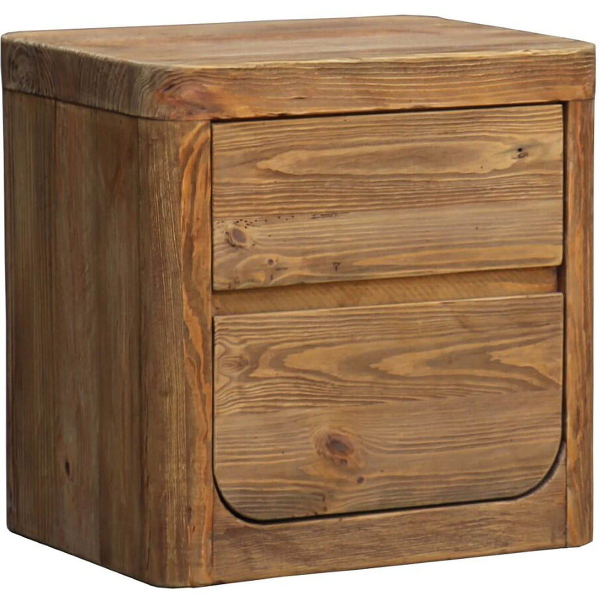 Reclaimed Pine Two-Drawer Nightstand