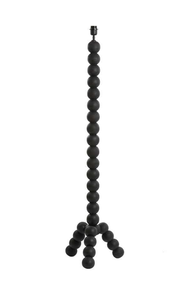 Matte Black Wood Floor Lamp