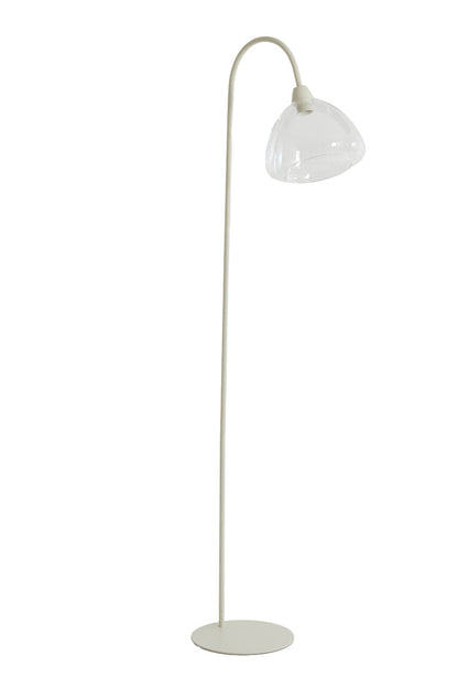 Clear Glass and Cream Floor Lamp