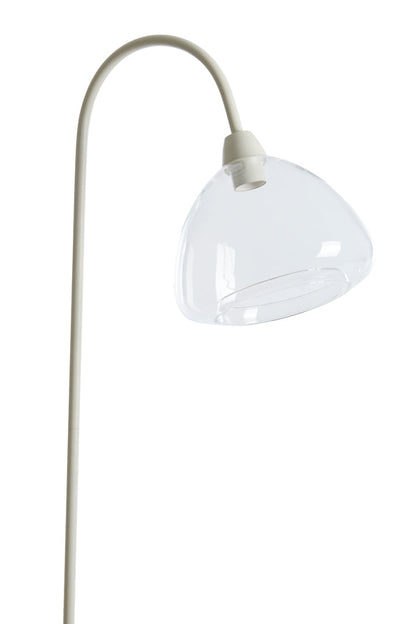 Clear Glass and Cream Floor Lamp