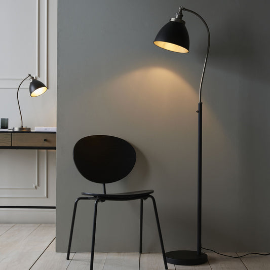 Black and Pewter Floor Lamp