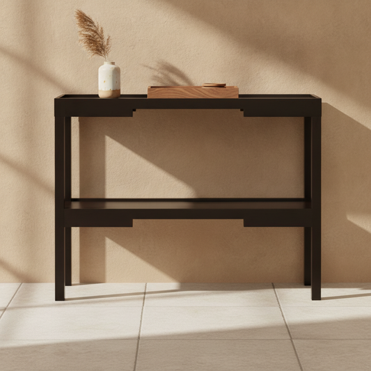 Osaka Console Table in a styled room; decor not included