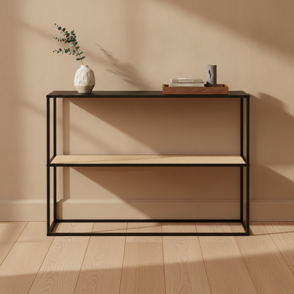 Rectangular Console Table in a styled room; decor not included