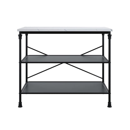 Marble and Black Console Table