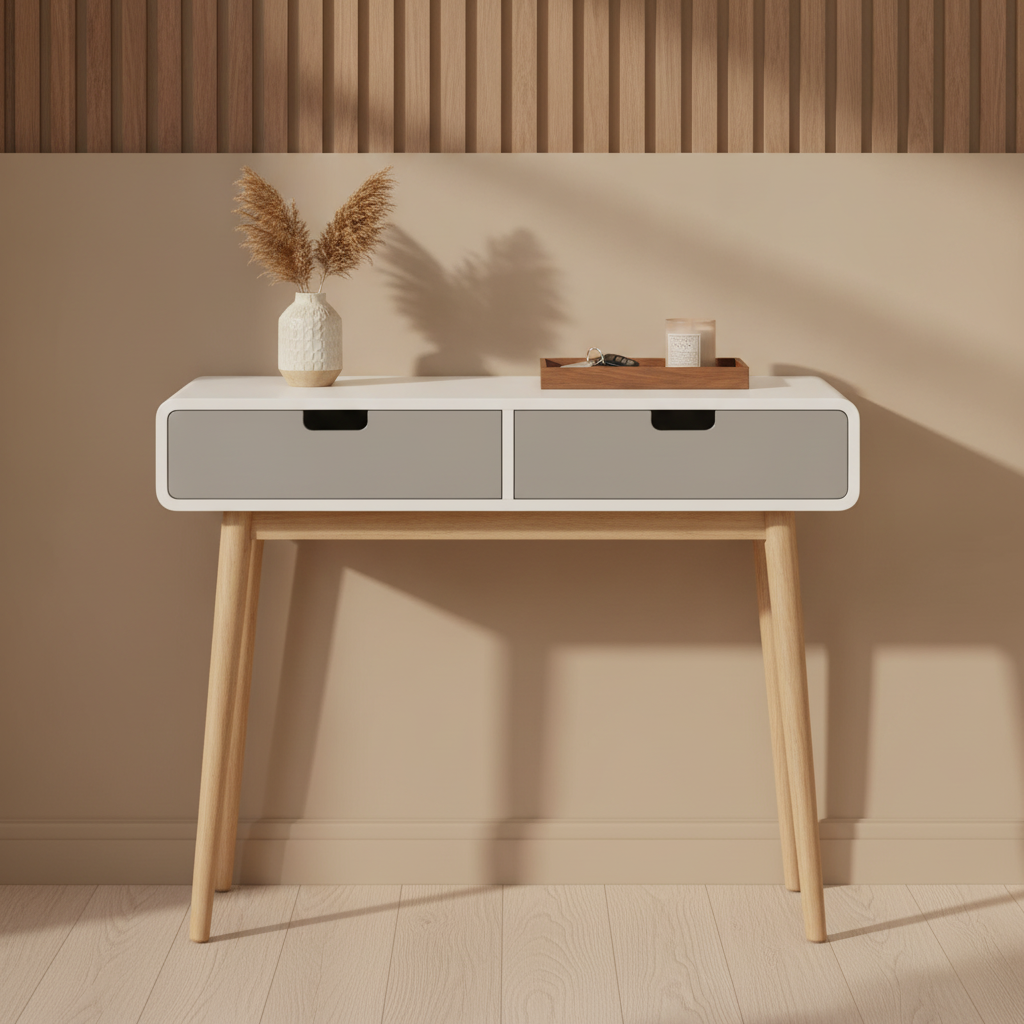 Milo Console Table in a styled room; decor not included