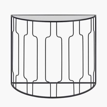 Mirrored Half-Moon Console Table
