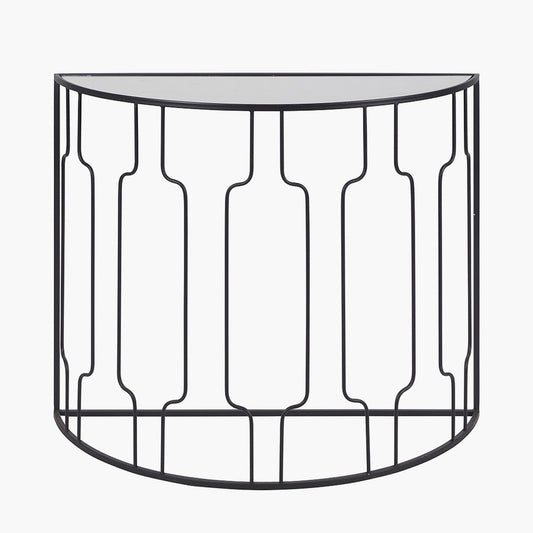 Mirrored Half-Moon Console Table