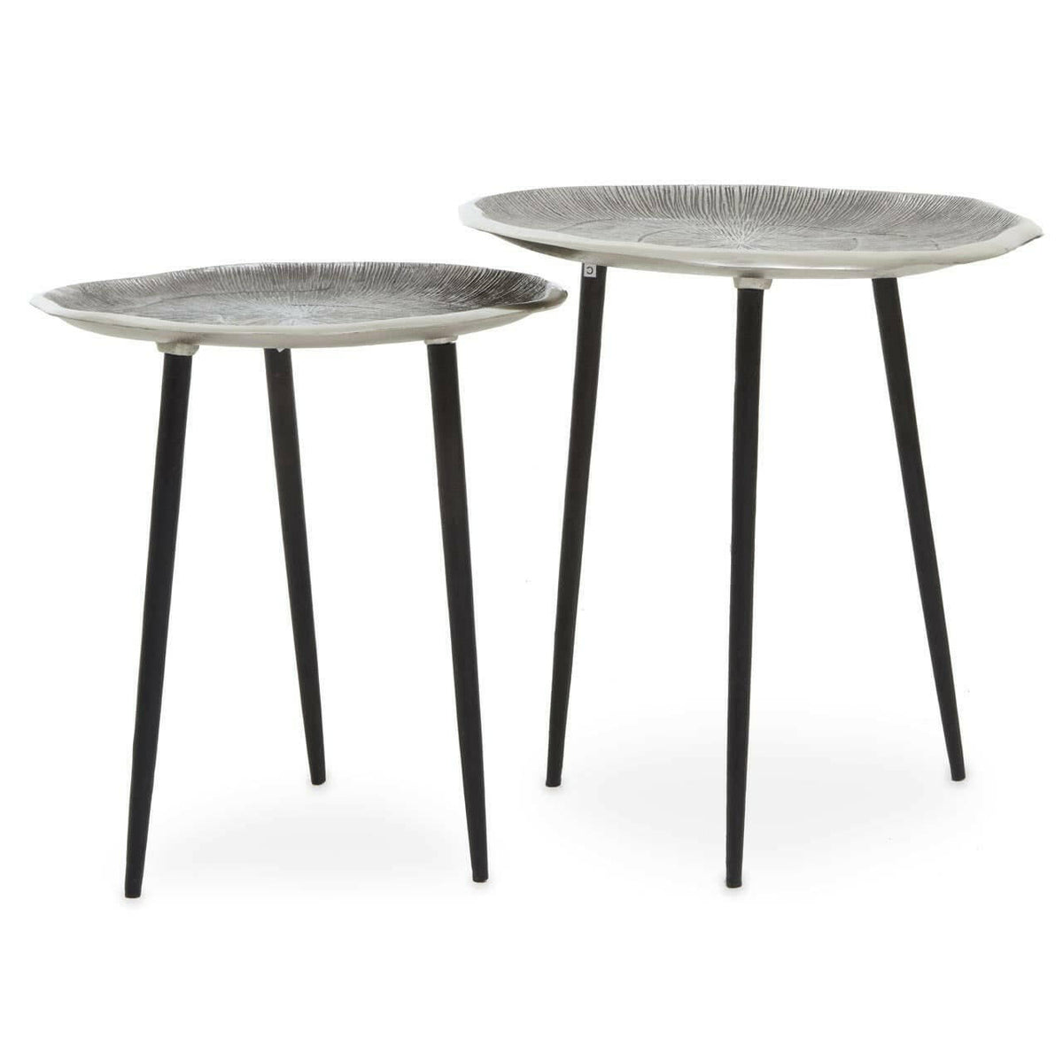 Oak-Look Side Tables, Set of 2 on a white background