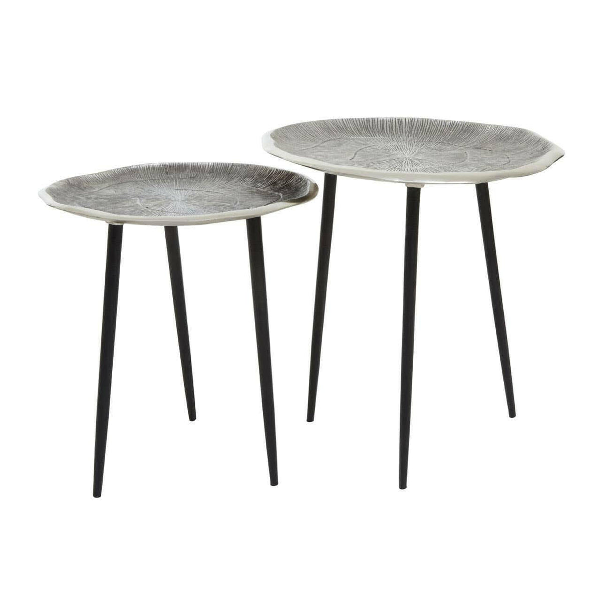 Oak-Look Side Tables, Set of 2, close-up detail
