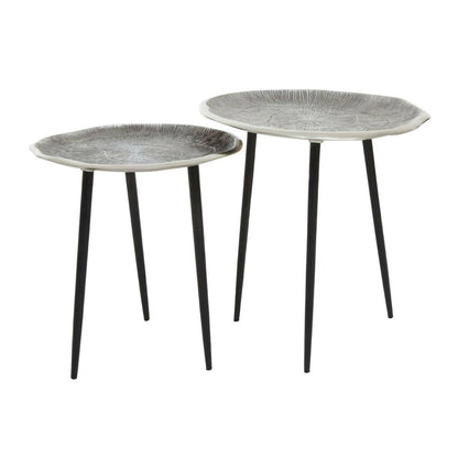 Oak-Look Side Tables, Set of 2, close-up detail