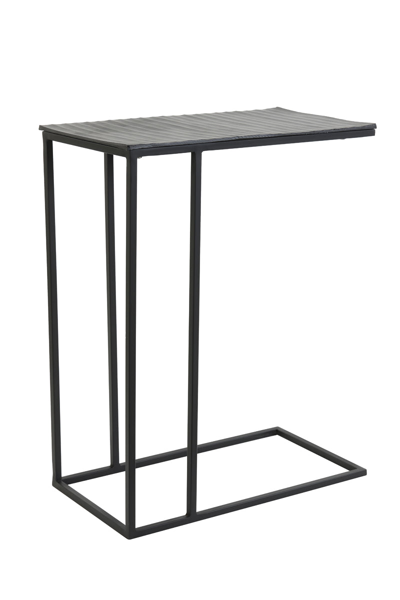 Matte Black Side Table on a white background