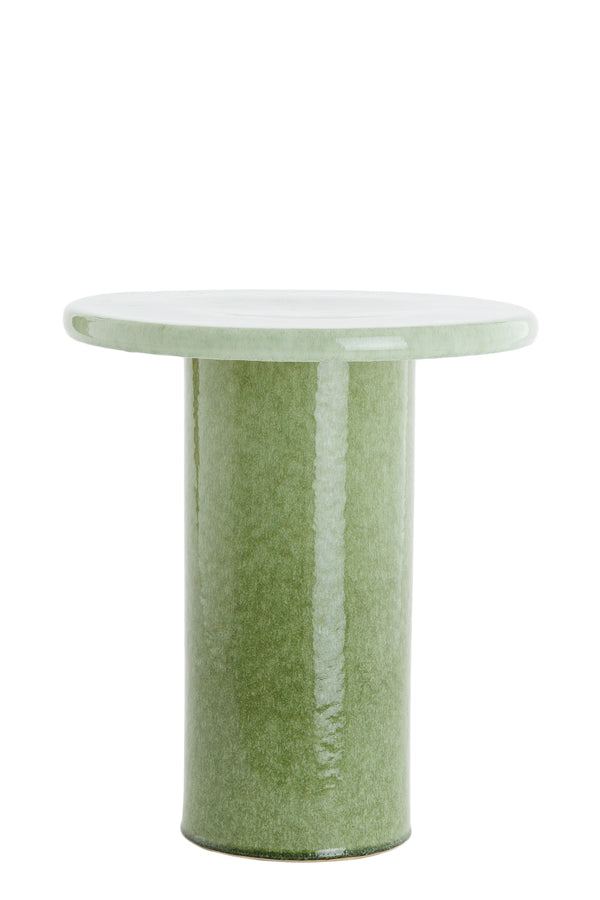 Mint Green Ceramic Side Table on a white background