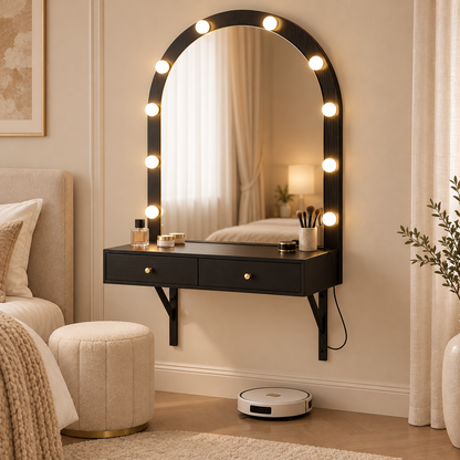 wall vanity product view on a warm beige backdrop