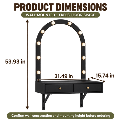 wall vanity size guide and dimensions
