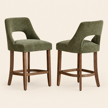 chenille stools product view on a warm beige backdrop