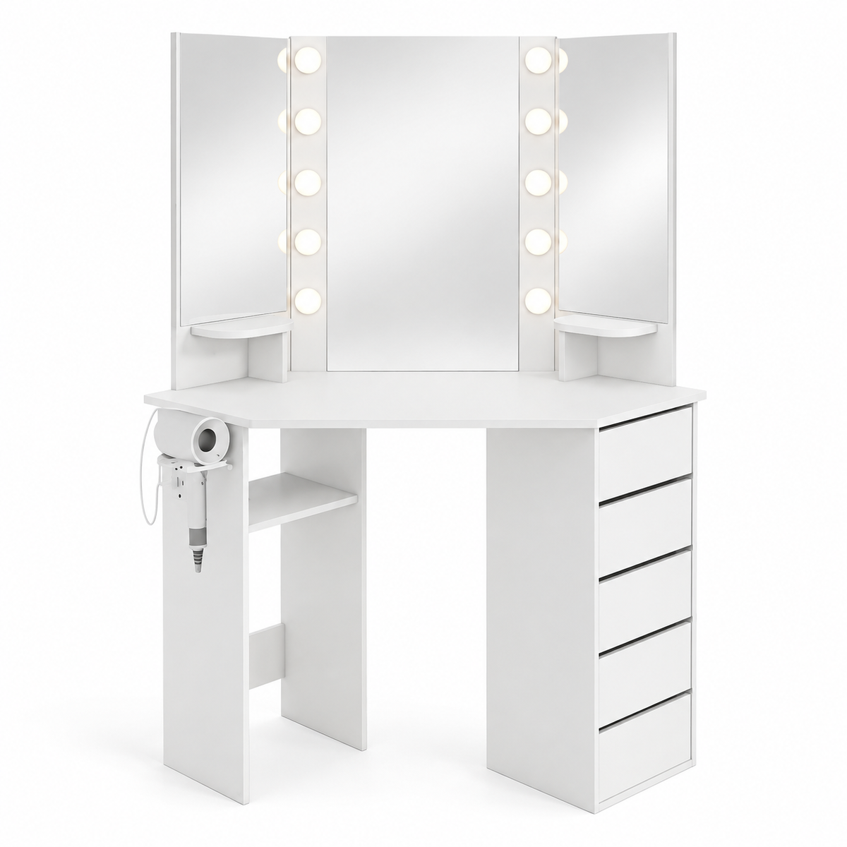 corner vanity clean white product image for Shopping