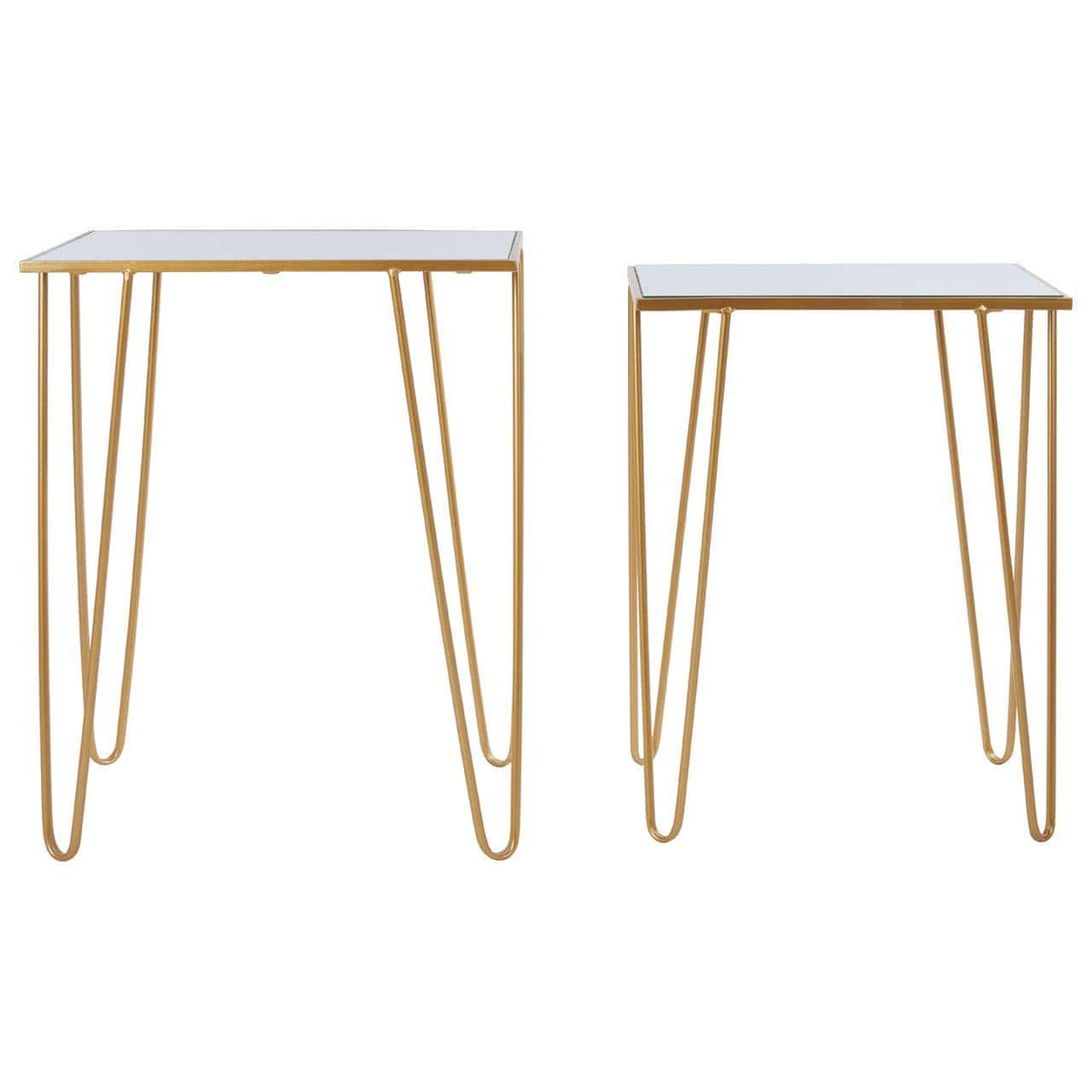 Mirrored Side Tables on a white background