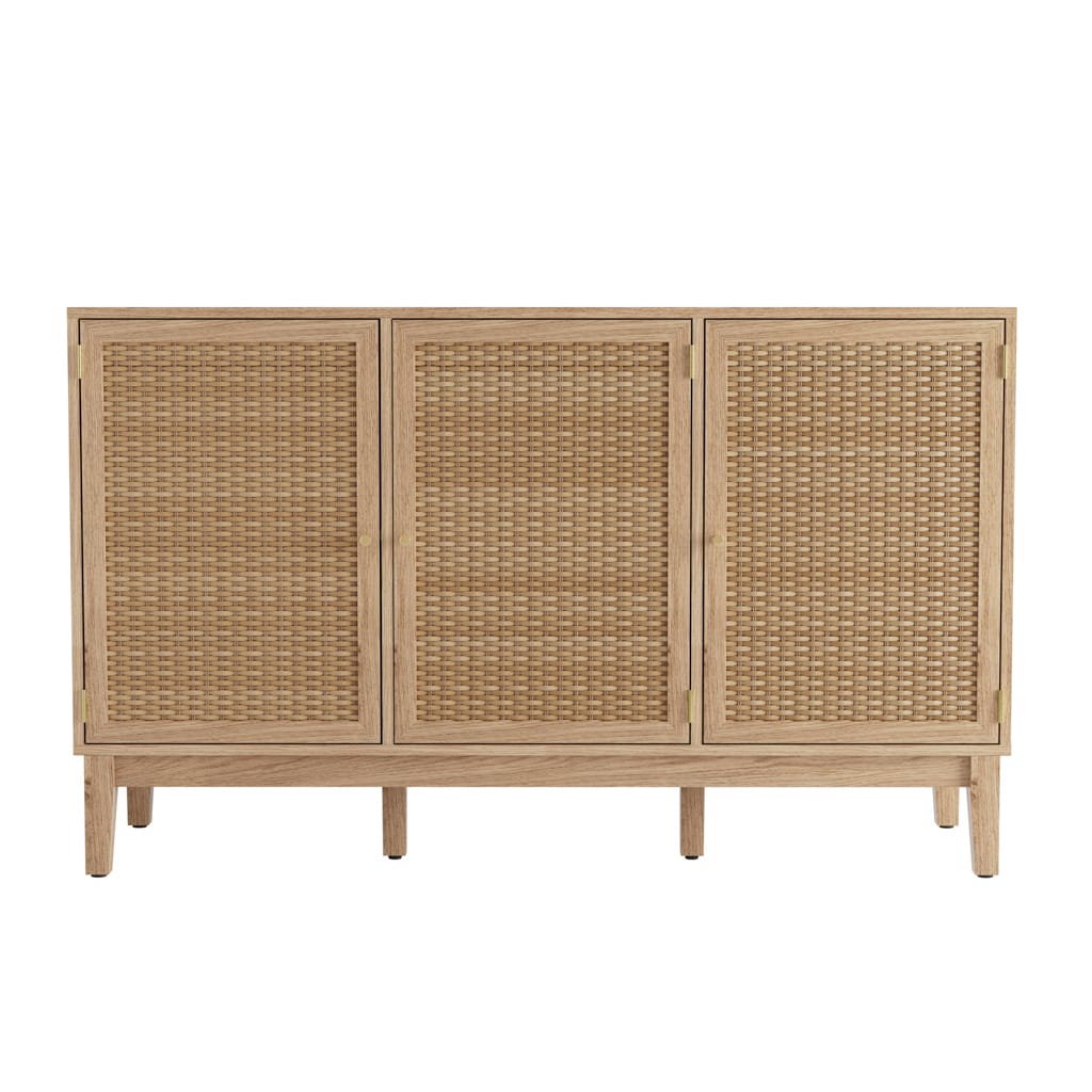 Two-drawer bedside cabinet with metal handles