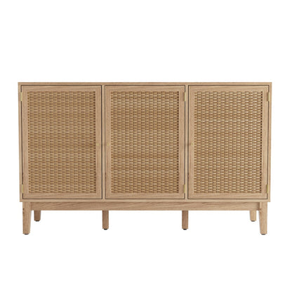 Two-drawer bedside cabinet with metal handles