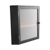 Corner Bread Box, Bamboo Bread Storage Container with Acrylic Wavy Door, Black — product view