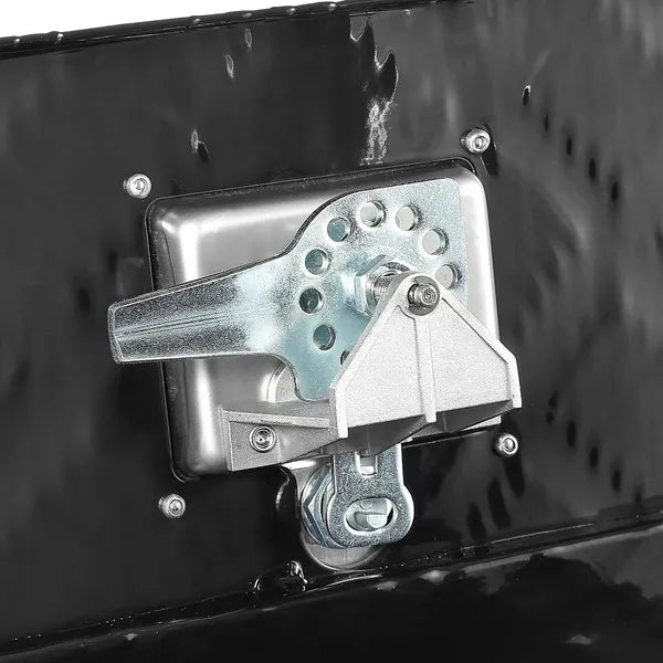 Underbody Truck Tool Box, Aluminum Diamond Plate, 18 x 12 x 14 in, Locking T-Handle and Keys — product view