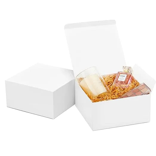 White Gift Boxes with Lids, Empty 10-Pack for DIY Gifts and Party Favors — product view