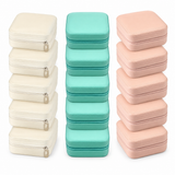 Travel Jewelry Boxes, 15-Pack Mini PU Leather Cases for Rings and Earrings — product-only view