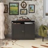 Litter Box Enclosure, Two-Door Indoor Cat Cabinet, Espresso — product view