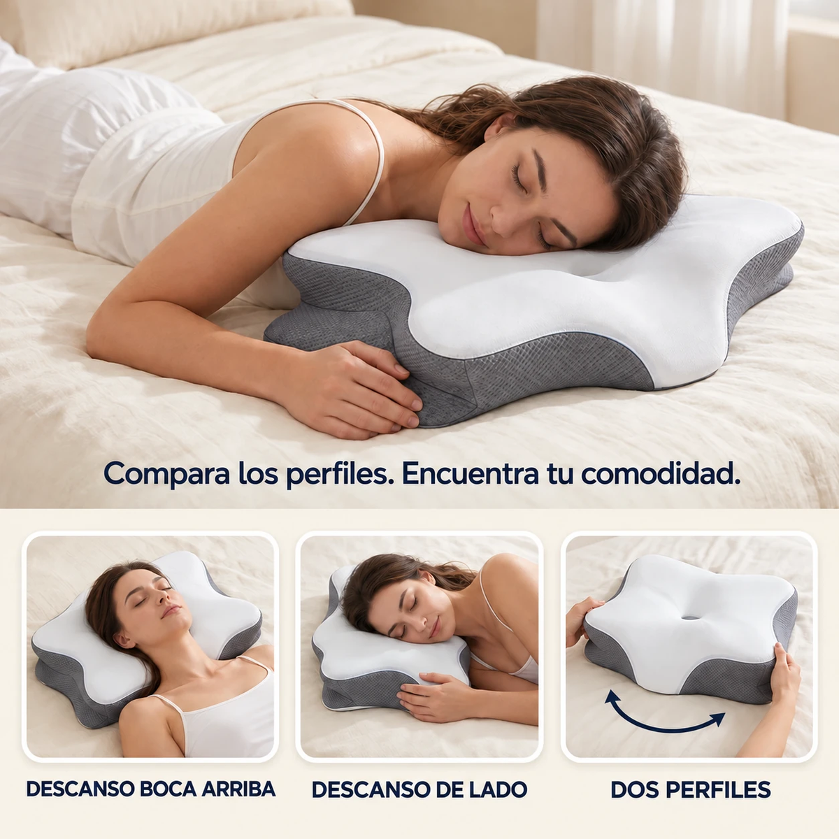 Ilustración de posiciones de descanso y elección del perfil.