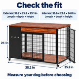 Dog crate exterior and internal dimensions for checking fit